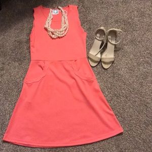 ❌sold❌Coral dress with pockets! xs